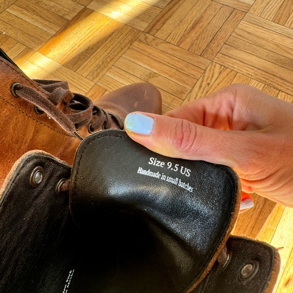 Lace-up brown leather booties - like new - 9cm high heel - Picture 6 of 9